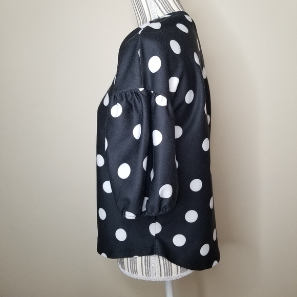 ZARA Dolman Sleeve Polka Dot Top Sz S - Picture 4 of 6